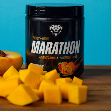 6AM Run Marathon Running Supplements for Endurance and Stamina Amino Energy with BCAAs for a Clean Pre Running Fuel No Jitters Marathon Essentials Peach Mango 40 Servings