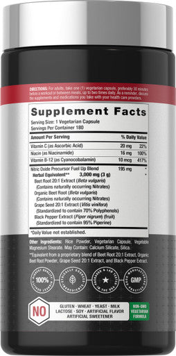 Horbaach Nitric Oxide Beet Root Capsules 180 Count
