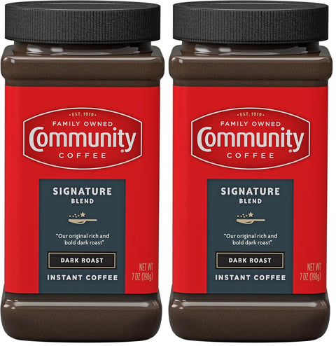 Community Coffee Breakfast Blend Instant Coffee, Medium Roast, 7 oz Jar (Pack of 4)