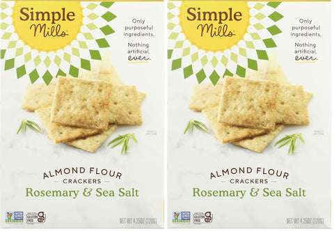 Simple Mills Almond Flour Crackers Family Size Fine Ground Sea Salt Gluten Vegan Healthy Snacks 7 Ounce (Pack of 1)