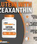 Bulksupplements.Com Lutein With Zeaxanthin Softgels - Zeaxanthin Plus Lutein, Lutein And Zeaxanthin Supplements, Eye Vitamins - Gluten Free, 1 Softgel Per Serving, 120 Softgels