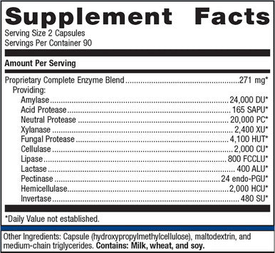 Metagenics SpectraZyme Complete - Digestive Enzymes Supplement - Digestive Health for Men & Women - Non-GMO - 180 Capsules