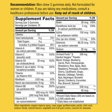 Nature's Way Alive! Mens Premium Gummy Multivitamin, Full B Vitamin Complex, 75 Gummies
