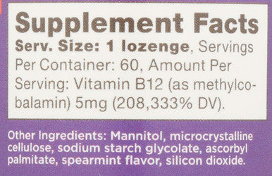 Bulletproof Cool Spearmint Methyl B-12 Lozenges, 60 Count, Supplement For Energy And Nerve Function