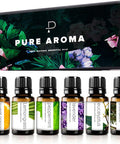 Essential oils by PURE AROMA 100% Pure Therapeutic Grade Oils kit- Top 6 Aromatherapy Oils Gift Set-6 Pack, 10ML(Eucalyptus, Lavender, Lemon grass, Orange, Peppermint, Tea Tree)