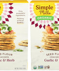 Simple Mills Organic Seed Crackers, Original, Gluten Free, Flax Seed, Sunflower Seeds, Corn Free, Low-Calorie Snacks, Plant Based, Nutrient Dense, 4.25oz, 3 Count