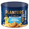PLANTERS Deluxe Lightly Salted Cashews, Plant Based Protein, 18.25Oz (1 Ct) | Whole Roasted Cashews. Snacks for Adults. Resealable Canister. Plant Based Protein Snack. Pantry Staples