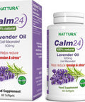 Nattura Calm Aid Lavender Oil Pills - 500mg - 60 Softgels - 100% Natural Helps Reduce Stress Calming for Body & Mind Non-GMO Certified Kosher