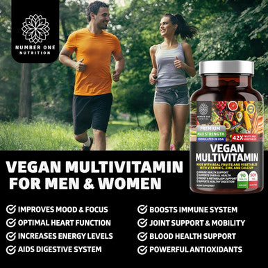 N1N Premium Plant Based Multivitamin [42 Powerful Ingredients] Men & Women Daily Multivitamins With Raw Veggies And Fruits, Probiotics, Alfalfa, Echinacea, Spirulina And Digestive Enzymes, 90 Tablets
