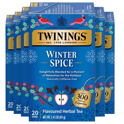 Twinings Lemon & Ginger, Caffeine-Free Herbal Tea Bags, 100 CT Box (1 Pack) | Spicy & Tangy, Ginger, Lemon Peel, Lemongrass, Blackberry Leaves, Soothe Digestion, 100 Foil Lined Individually Wrapped Bags