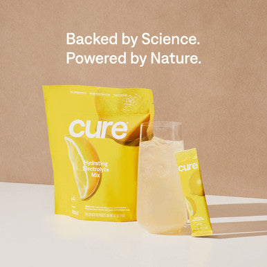 Cure Hydrating Electrolyte Mix | Electrolyte Powder for Dehydration Relief | Made with Coconut Water | No Added Sugar | Vegan | Paleo Friendly | Lemon + Berry Pomegranate Bundle | 28 Packets