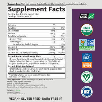 Garden of Life Sport Plant Based Energy + Focus Blackberry 15.3 Oz