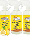 Originally Yellow Lemon Vinegar All Purpose Cleaning Spray | Distilled Cleaning Vinegar | Plant-Derived All Purpose Cleaner | Living Room, Bathroom, & Kitchen | 3 Pack