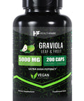 Healthfare Graviola Capsules 5000Mg Leaf & Fruit Extract | 200 Capsules | High Potency | Soursop Capsules | Made In The Usa (200 Count (Pack Of 2)