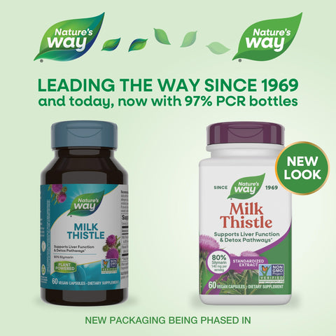Nature'S Way Milk Thistle Supports Liver Function & Liver Detox Pathways 175 Mg Milk Thistle Seed Extract Standardized To 80 Silymarin Per Serving Vegan 60 Capsules (Packaging May Vary)