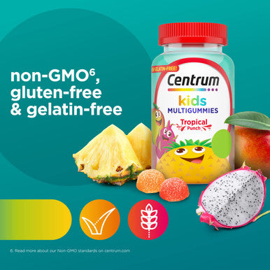 Centrum Kids Multivitamin Gummies Tropical Punch Made With Natural Flavors 110 Count 110 Day Supply