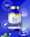 Carlyle Vitamin B12 1000Mcg | 400 Tablets | Vegetarian, Non-Gmo, Gluten Free