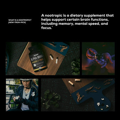 ONNIT Alpha Brain 180ct Premium Nootropic Brain Supplement Focus Concentration Memory Alpha GPC L Theanine Bacopa Monnieri