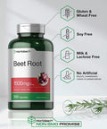 Beet Root Powder Capsules 1500mg | 250 Pills | Herbal Extract | Non-GMO, Gluten Free, and DNA Tested Supplement | by Horbaach