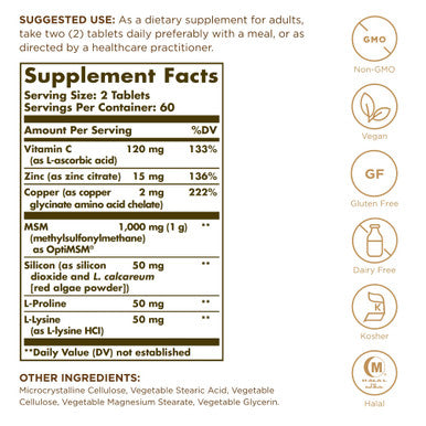 Solgar Skin Nails & Hair 120 Tablets Advanced Msm Formula 120