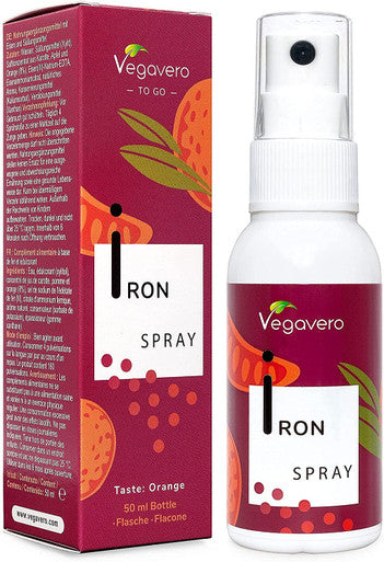 Iron Spray Vegavero | 14mg | High Absorption Form | Without Sugar | 50 ml | Natural Orange Flavour | Vegan