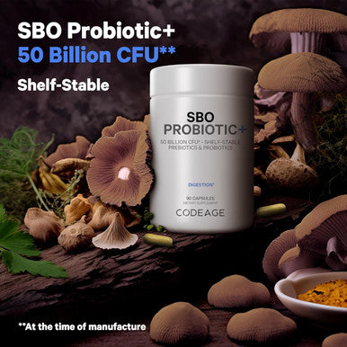 Codeage SBO Probiotics 50 Billion CFUs Per Serving Multi Strain Soil Based Organisms Blend and Organic Fermented Botanical Blend Shelf-Stable 90 Capsules