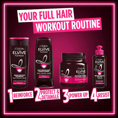 L'Oreal Elvive Haircare Paris Elvive Full Resist Fragile Hair Multi-Use Hair Strengthening Power Mask With Biotin 680 Ml