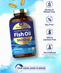 Carlyle Burpless Fish Oil 3600 mg | 300 Softgels | with Omega-3 Fatty Acids | Lemon Flavor | Non-GMO Gluten Supplement | by Wild Pacific