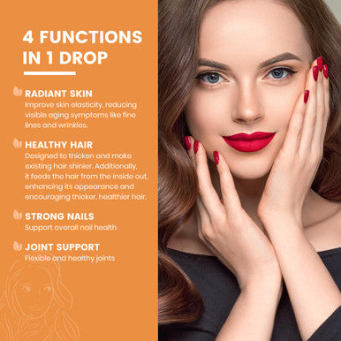 Heivy 4-In-1 Liquid Collagen Peptides For Radiant Skin, Healthy Hair, Strong Nails, And Joint Support | 25000 Mcg Liquid Collagen Drops | Raspberry Flavor- 2 Fl Oz (60Ml)
