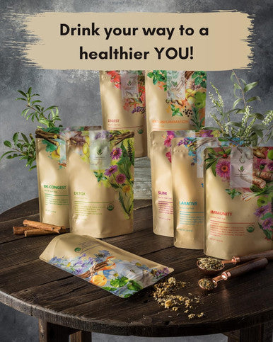 Gardenika Organic Loose Leaf Tea Sampler 8 Pack 1 LB Herbal and Naturally Caffeine- Set - Ayurvedic Assortment Blend