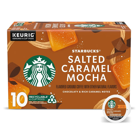 Starbucks K-Cup Coffee Pods, Caramel Naturally Flavored Coffee For Keurig Brewers, 100% Arabica, 1 Box (22 Pods)