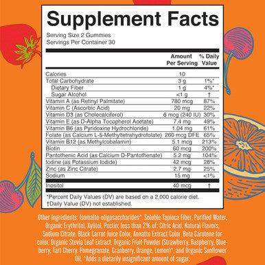 Maryruth Organics Multivitamin for Women and Men | Sugar | Adult Multimineral Gummy with Vitamin C | D and E | B Vitamins | Biotin | Zinc | Vegan | Non-GMO | Gluten | 60 Count