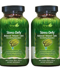 Irwin Naturals Stress-Defy - 84 Liquid Soft-Gels Pack Of 2 - Promotes Calmness & Relaxation - With Rhodiola & L-Theanine - 84 Servings