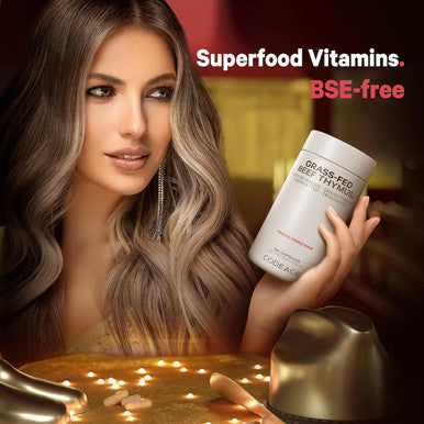 Codeage Grass Fed Beef Thymus Supplement Superfood ze Dried Non-Defatted Desiccated Thymus & Liver Pills Glandulars Meat Pasture Raised Beef Vitamins Non-GMO 180 Capsules