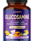 Aumeto Glucosamine Enhanced Formula with MSM Chondroitin Turmeric Collagen- for Joint Comfort Cartilage Flexibility - Made in The US