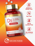 Carlyle Chewable Vitamin D3 2000 Iu (50Mcg) Tablets | 180 Count | Natural Berry Flavor | Vegetarian, Non-Gmo And Gluten Free