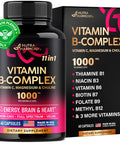 NUTRAHARMONY Vitamin B Complex - 11-In-1 B-Complex: B1, B2, B3, B5, B6, B7, B8, B9, B12 With Vitamin C, Choline, Inositol - For Men & Women - Made In Usa - Energy, Brain & Heart Support Supplements - 60 Vegan Caps