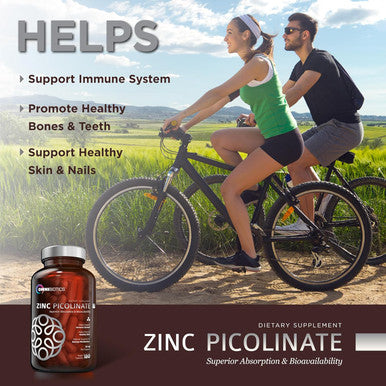 Zinc Picolinate 30Mg Supplement By Omnibiotics - Zinc 30 Mg For Immune System Support, Zinc Supplements For Men & Women - Superior Absorption Zinc Vitamins, Promotes Healthy Skin - 180 Vegan Capsules