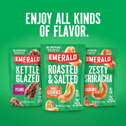 Emerald Nuts, Jalapeno Cashews, 5 Oz Resealable Bag