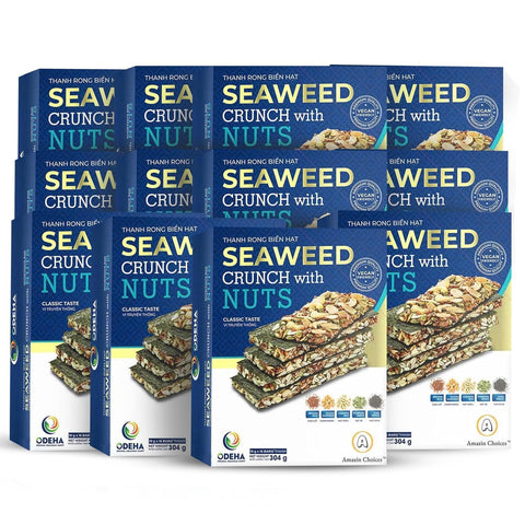 Seaweed Crunch with Nuts Classic TasteÃ¢â‚¬â€œ Amazin Choices Vegan Snack Bars with Cashews, Almonds & Pumpkin Seeds Ã¢â‚¬â€œ Premium Asian Chips Ã¢â‚¬â€œ Seaweed Sheets Ã¢â‚¬â€œ Sandwich Seaweed Ã¢â‚¬â€œ Variety Pack