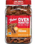 Fisher Oven Roasted Never Fried Mixed Nuts with Peanuts, 24 Ounces | Pack Of 1, Peanuts, Almonds, Cashews, Pistachios, Pecans, Trail Mix, Healthy Snacks For Adults, Made With Sea Salt