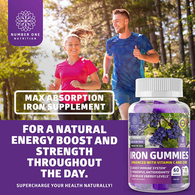 N1N Premium Iron Gummies 11 Powerful Ingredients and Turmeric Curcumin Gummies with Ginger to Support Joints Brain Functions and Fight Inflammation 2 Pack Bundle