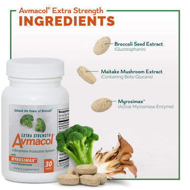 Avmacol Extra Strength Sulforaphane Production System for Immune Support, 30 Tablets