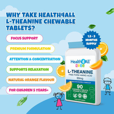 Health4All Kids L-Theanine 50mg 90 Chewable Tablets