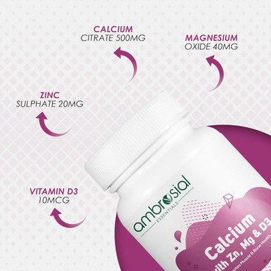Ambrosial Ambrosial Cal with Zn Mg & D3 60 Softgels (Pack of 2-120 Softgels)