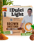 DulciLight Brown Monk Fruit 500 packets. Zero Calorie Sweetener. Monk Fruit Sweetener No Erythritol, Allulose and Stevia. Monkfruit Keto Sugar Substitute granulated powdered without aftertaste. Monk fruit coffee sweetener.
