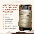 Ancestral Supplements Grass Fed Beef Liver (Desiccated) Natural Iron Vitamin A B12 for Energy 180 Capsules