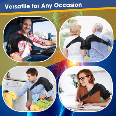 WOLOYHEATIE Shoulder Heating Pad, Heated Shoulder Wrap With Massage, Heated Shoulder Brace For Rotator Cuff Frozen Shoulder, Cordless Shoulder Heating Pads Shoulder Massager With Heat