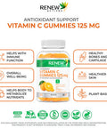 Renew Actives Vitamin C Gummies - Promotes Bone, Cartilage, Teeth, And Gum Health - Enhances Connective Tissue Formation - Source Of Antioxidants - 60 Gummies
