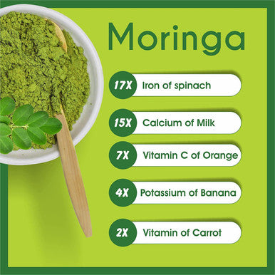 Moringa Leaf Powder Drum Stick Shigru 16Oz 1 Pound Multi Vitamin Superfood Supplement Rich Iron Calcium Anti Oxidant Joint Pain Immune Booster
